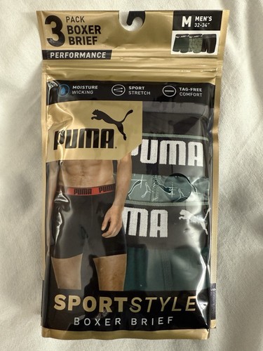 NUOVO BOXER PUMA SPORTSTYLE PERFORMANCE CONFEZIONE DA 3 INTIMO UOMO MEDIUM 32 34