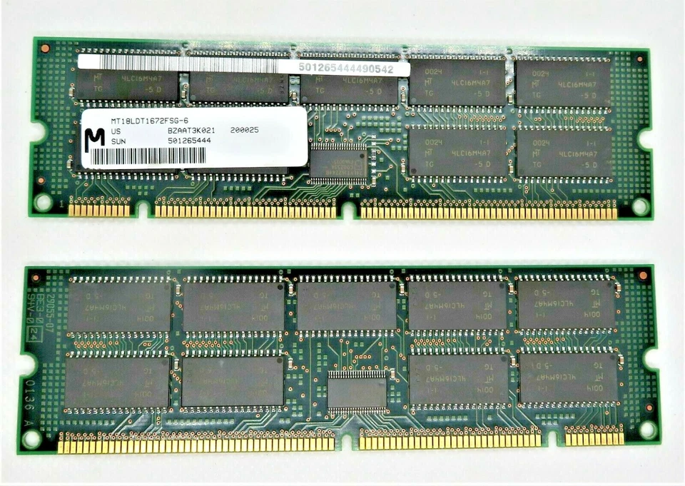 SUN 501-2654 128MB 168-PIN (4X128MB)-512MB KIT MICRON DIMM MODULE - Image 1 of 2