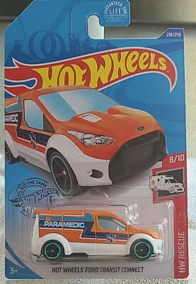Ambulancia de rescate 8/10 Hot Wheels Ford Transit Connect #218/250 HW  Foto 1 de 3