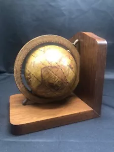 MCM Book End Globe Wooden Made In Italy Ole World Bookshelf Office Desk Books - Picture 1 of 8