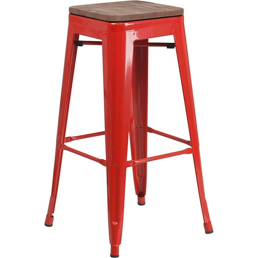 Flash Furniture 30" Backless Red Metal Barstool - CH-31320-30-RED-WD-GG - Image 1 of 1