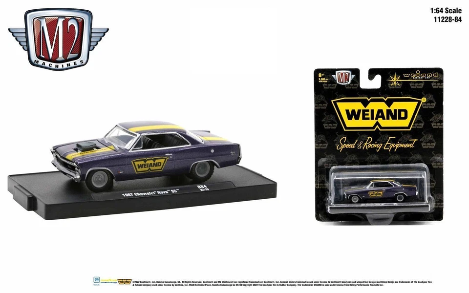 1:64 M2 Machines 1967 Chevrolet Nova SS purple/ yellow WEIAND R84 - Bild 1 von 1