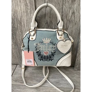 Borsa a tracolla Juicy Couture | Borsa ricamata in denim blu | ciondolo cuore - Foto 1 di 5