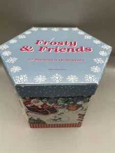Frosty and Friends 12 Weihnachtsschmuck Pappmaché Decoupage 1996 - Bild 1 von 11