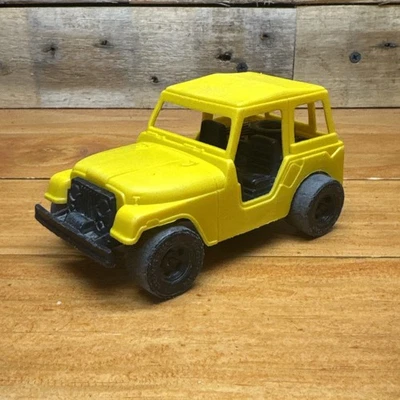 VTG Plastic 5 3/8" Long STROMBECKER Yellow Jeep CJ CJ5 CJ7 Toy - Image 1 of 4