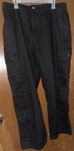 Men’s 3XL Black Cargo Pants | 100% Cotton Utility Workwear 2 Pairs - Picture 1 of 4