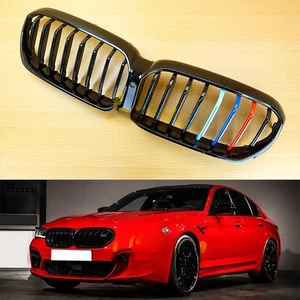 For 2021-2022 BMW 5-Series G30 G31 LCI M-Color Gloss Black Front Grill Grille - Picture 1 of 5