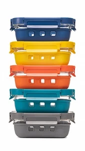 Glass Food storage container with Glass lids Glass Bento Box Set Lunch box Ec... - Picture 1 of 9