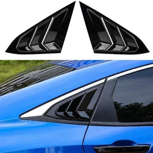 Window Louver Cover Trim Fits Honda Civic Sedan 2016-21 Side Vent Glossy Black , - Picture 1 of 8