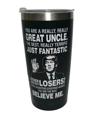Taza vaso acero. Trump, tío realmente grande. Humor. Foto 1 de 4