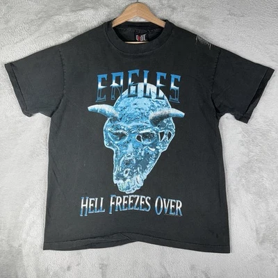 VTG Eagles Hell Freezes Over Shirt Mens XL Black Travis Scott Giant 90s USA - Image 1 of 4