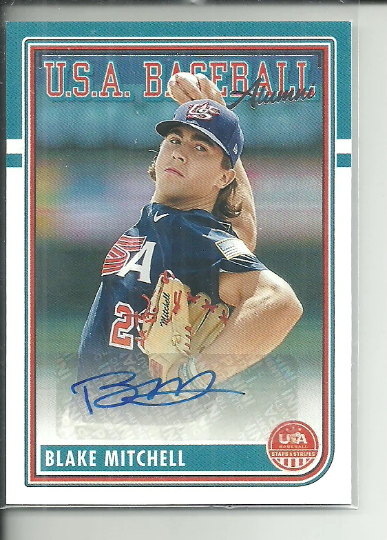 BLAKE MITCHELL 2024 PANINI USA BASEBALL STARS & STRIPES AUTOGRAPH!!! - Image 1 of 1