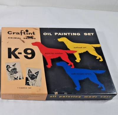 Vintage CRAFTINT Paint By Number K9 Animal Series Kit Siamese Cats - Image 1 of 4
