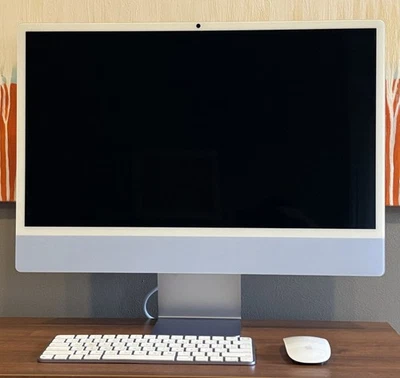 Apple iMac 24" All-in-One M4 chip 10-Core 16GB RAM 512GB SSD Blue MWV33LL/A - Image 1 of 4