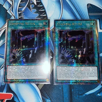 Yugioh 2x Uhrwerk-Ritter RA03-DE071 Quarter Century Secret Rare 1. Auflage - Bild 1 von 3