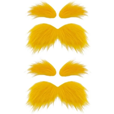 2 Juegos Bigote y Cejas Amarillas, Halloween Autoadhesivo Imitación... Foto 1 de 4
