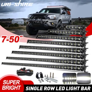 Barra de luz LED ultra delgada 7 14 20 26 32 38 44 50"" punto una fila todoterreno 12v - Imagen 1 de 22