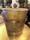 Vintage Wood Ice Bucket Champagne Bucket Carved Coat Of Arms Germany 