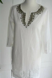 Tunica di marca abito camicetta donna Pepe Jeans -NUOVA- taglia S bianca 100% cotone ricamo - Foto 1 di 7
