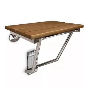 DreamLine SHST-02-TN Teak Folding Wood Shower Seat - Picture 1 of 2