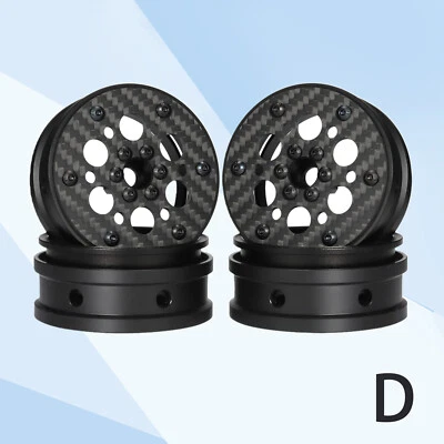 Llanta de buje de ruedas de fibra de carbono de 4 PS 2,2 pulgadas para oruga RC 1/10 SCX10 TRX4 CAPRA Foto 1 de 4