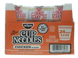 Nissin 827961 Cup Noodles, Chicken, 2.5 oz Cup, 24 per Carton - Picture 1 of 5