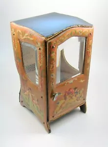 ANTIK LACK MARTIN MINIATUR LIMOUSINE STUHL SCHMUCK/UHR ANZEIGETASCHE MIT CHERUBS - Bild 1 von 16