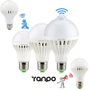 LED PIR Motion Sensor Bulb Sound Sensor Bulbs Stairs Night Light 3W 5W 7W 9W 12W - Picture 1 of 20