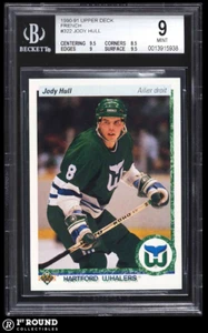 Jody Hull RC BGS 9: 1990-91 Upper Deck French Rookie Card #322 - Picture 1 of 3