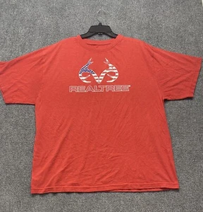 Realtree Shirt 2XL XXL Red White Blue Antler Creek Flag Casual Camping - Picture 1 of 8