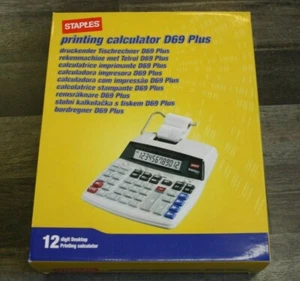 Calculatrice imprimante 12 chiffres écran LCD staples D69 plus neuf - Photo 1/4
