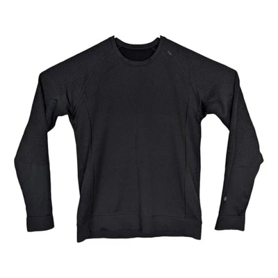 Suéter pulôver Lululemon masculino médio engenharia calor preto lã merino - Imagem 1 de 4