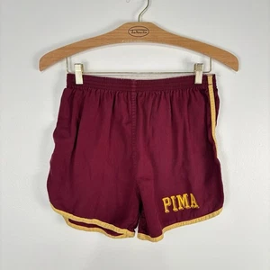 Vintage 70's Burgundy Pima Running Track Shorts Pull On - Picture 1 of 4