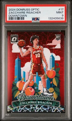 2024 Panini Donruss Optic Downtown Zaccharie Risacher #17 PSA 9 - Image 1 of 2