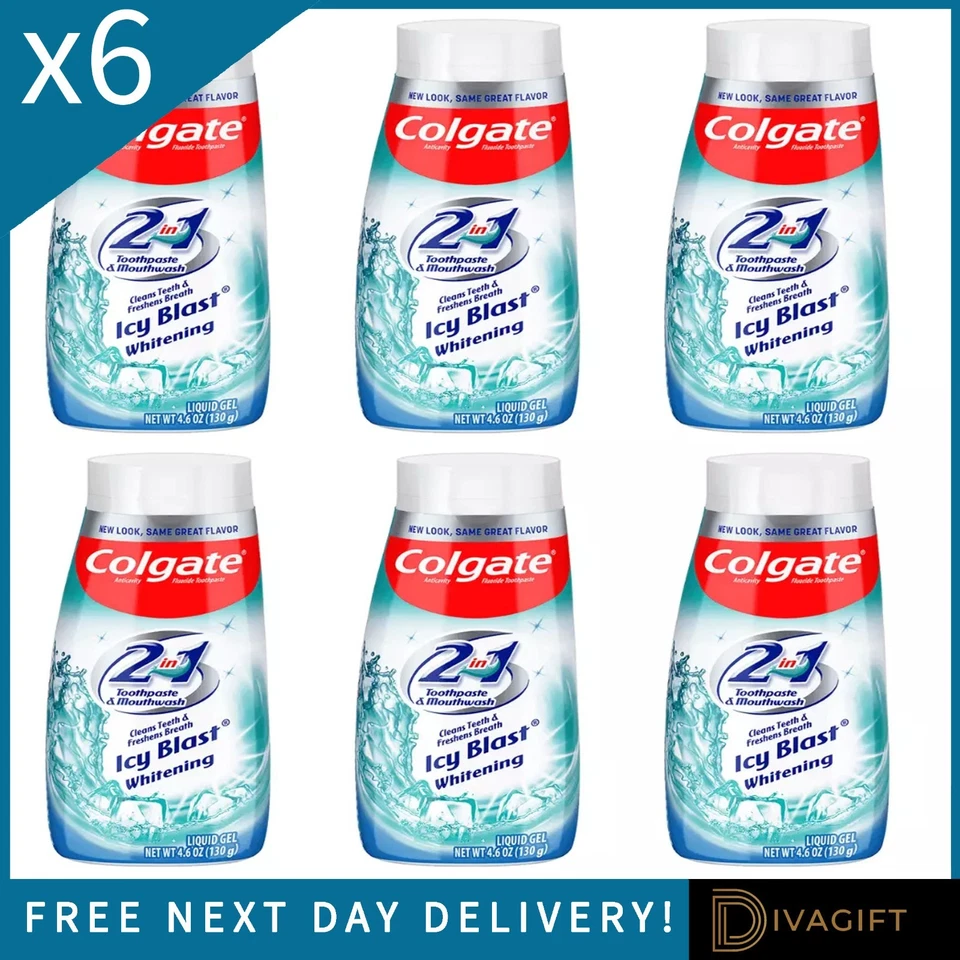 COLGATE 2 IN 1 DENTIFRICIO SBIANCANTE ICY BLAST E COLLUTORIO ALITO FRESCO 100ML NUOVO