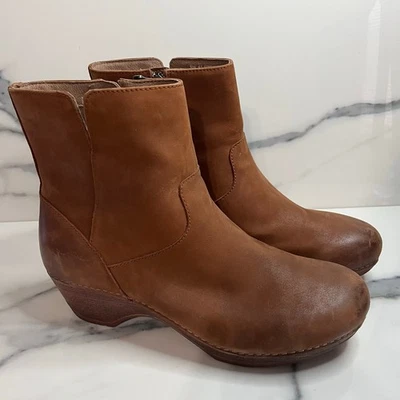 Botas Meghan de cuero marrón para mujer Dansko nuevas sin caja talla 41 talla 10,5 zuecos boho de festival Foto 1 de 4