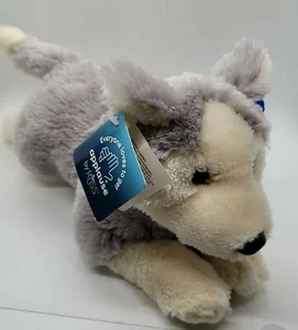 New With Tags Rare Applause Floral Siberian Husky Puppy Dog 13" Plush Blue Eyes - Picture 1 of 10