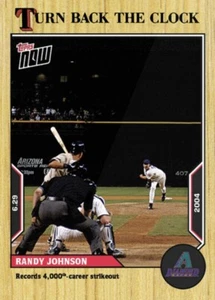 2022 TOPPS NOW TURN BACK THE CLOCK CARD ARIZONA DIAMONDBACKS RANDY JOHNSON #91 - Picture 1 of 1