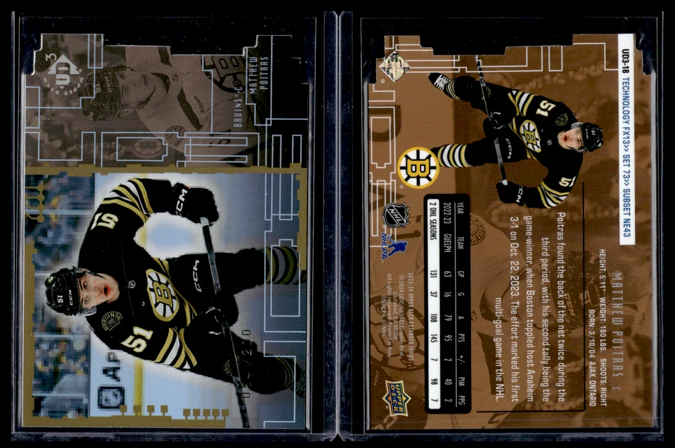 2023-24 Upper Deck Extended Series 98-99 UD3 Gold Matthew Poitras /200 - Image 1 of 1
