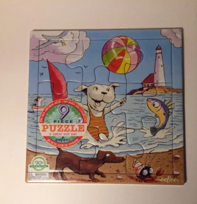 9 Pc A Great Hot Day EEBOO Puzzle Toddler NEW Ages 3+ Dogs Quality Sturdy  - Image 1 of 4