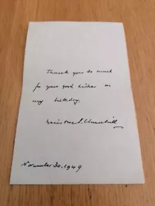 More details for autographed letter from winston churchill on house of commons paper