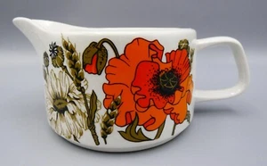 Vintage J&G Meakin Poppies Jug – 350ml – Retro Floral Ceramic Pitcher - Picture 1 of 5