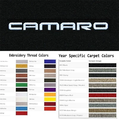 ACC 1993-2002 Chevrolet Camaro Custom Camaro Logo 4pc Cutpile Floor Mats - Image 1 of 4