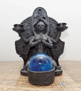 Kali The Black Goddess Bound And Kneeling Gothic Candle Holder - Picture 1 of 13
