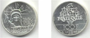 FRANCE 1986 100 Francs, PIEDFORT (.868 troy actual silver weight); KM-P972 - Picture 1 of 1