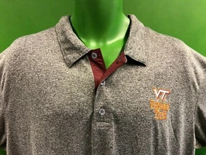 NCAA Virginia Tech Hokies Heathered Grey Polo Shirt Men's 2X-Large NWT - Imagen 1 de 5