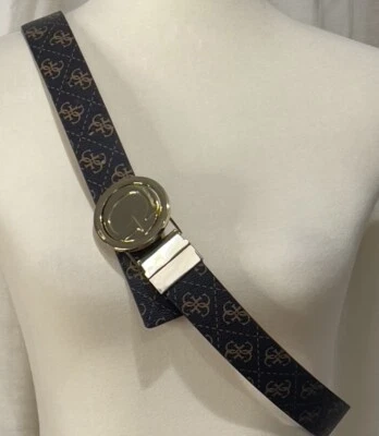 GUESS Reversible Logo Gold Buckle Waist Belt L - Image 1 of 4