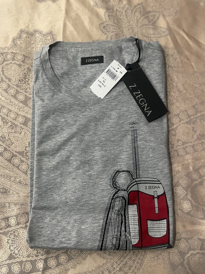 Camiseta gris manga larga Z Zegna para hombre talla XXL NUEVA CON ETIQUETAS Foto 1 de 4