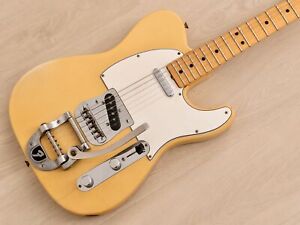 1969 Fender Telecaster Vintage Electric Guitar Olympic White w/ Bigsby & Case
