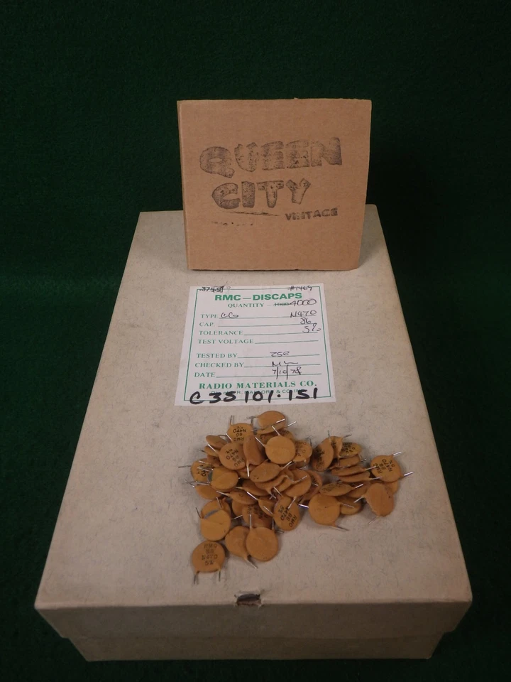 NOS 复古电子盒 批量 4000 个薄膜电容器 RMC 光盘 86 N470 5% — 第 1/4 张图片